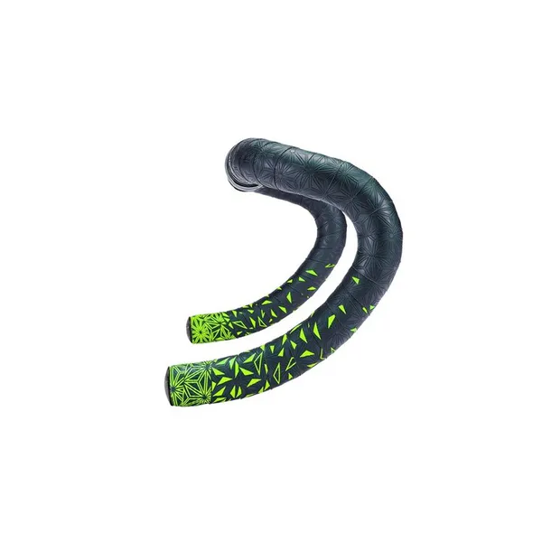 Owijka Supacaz Super Sticky Kush - Star Fade - Neon Yellow + Ano Black Plugs